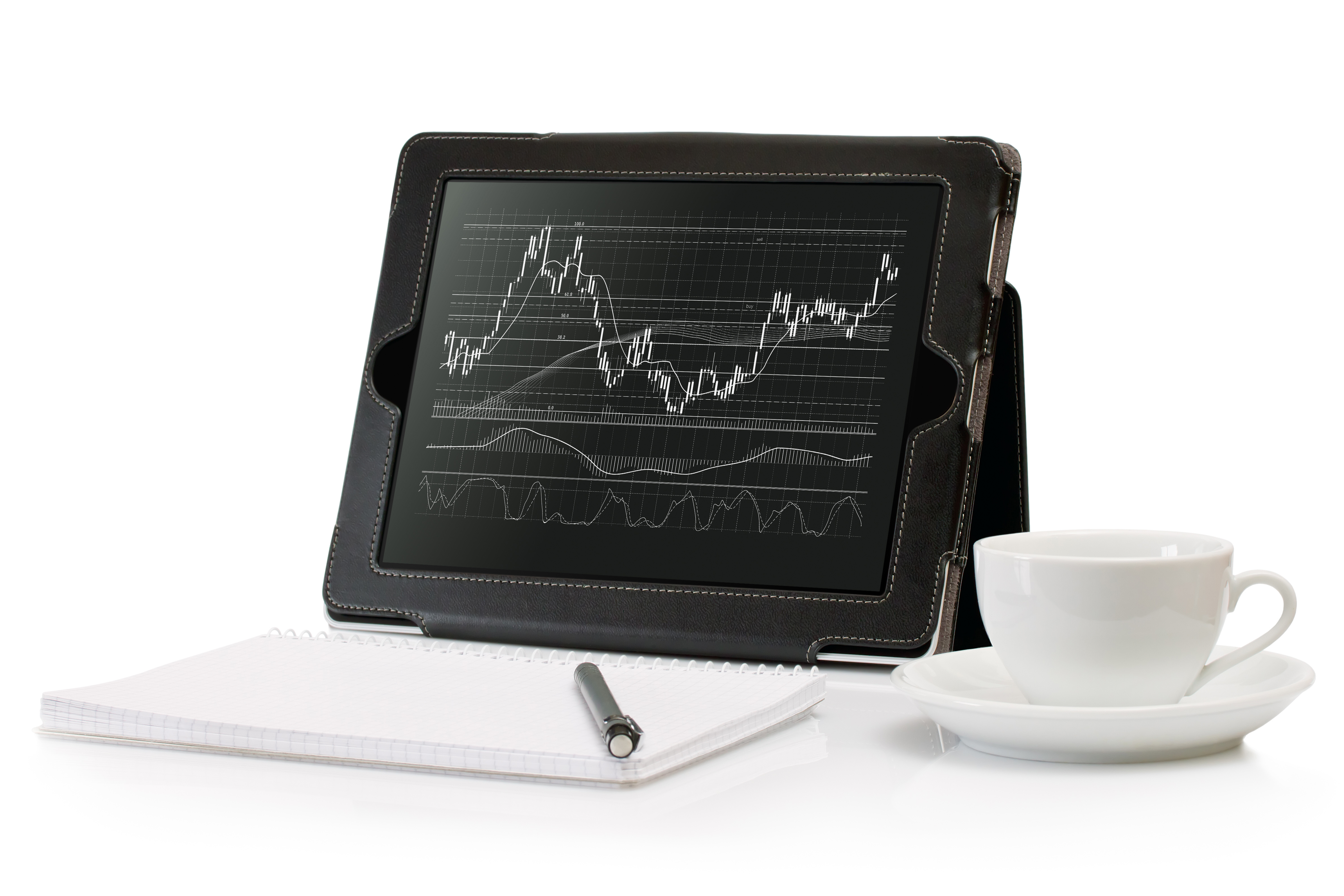 Digital Tablet with a stock chart